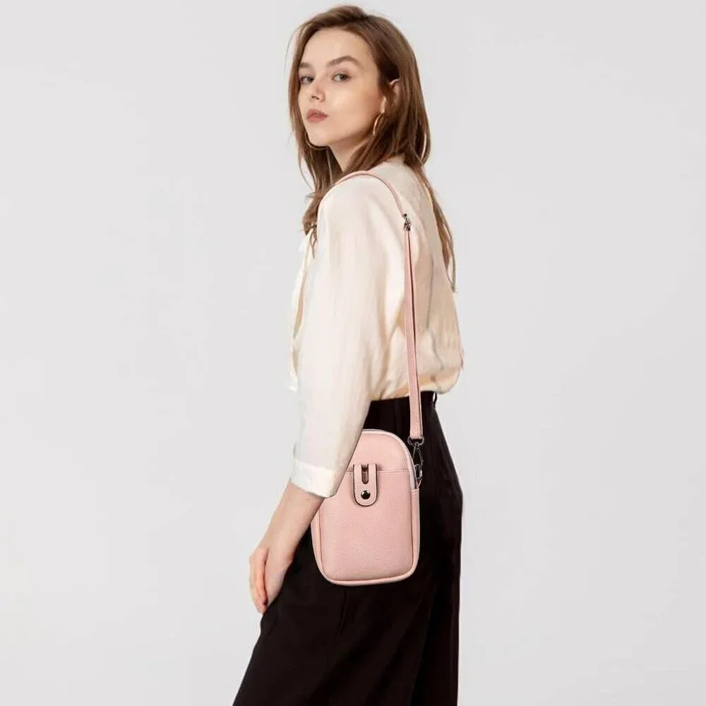 Women Y01 Pink Phone Purse Crossbody Bags for Small Travel Wallet Touch Screen